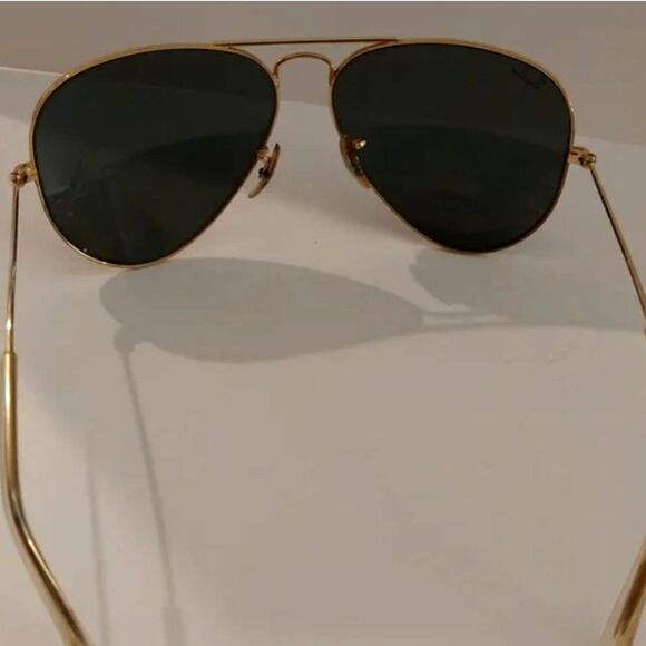 VTG B&L USA Ray-Ban Gold Aviator 58mm + OG Bausch & Lomb Case G15 Glass Lenses - Picture 6 of 9